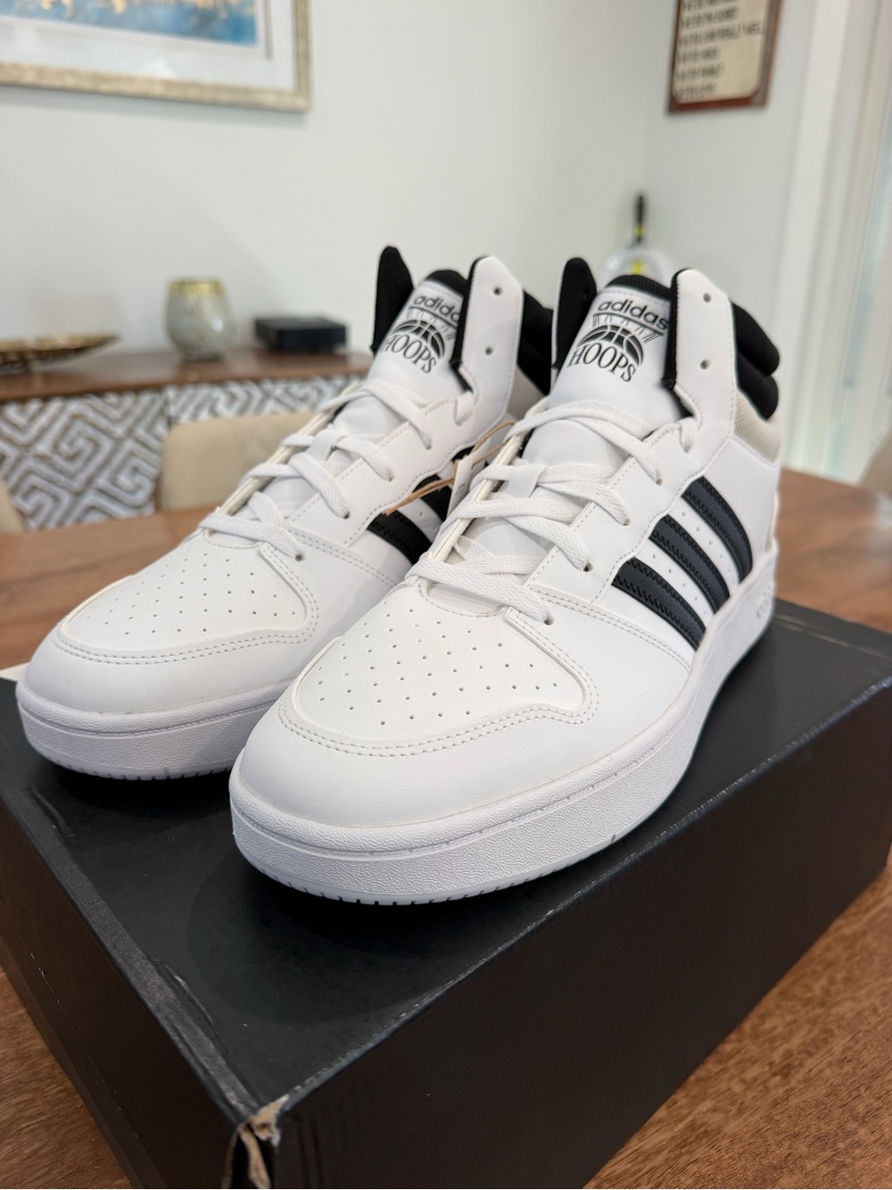 Adidas Hoops Mid Classic Men’s Basketball Sneakers - White/Black